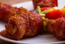 Chicken Bacon Wraps with Corn Salad Bacon chicken wrap ups