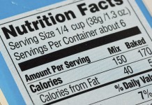 nutrition label