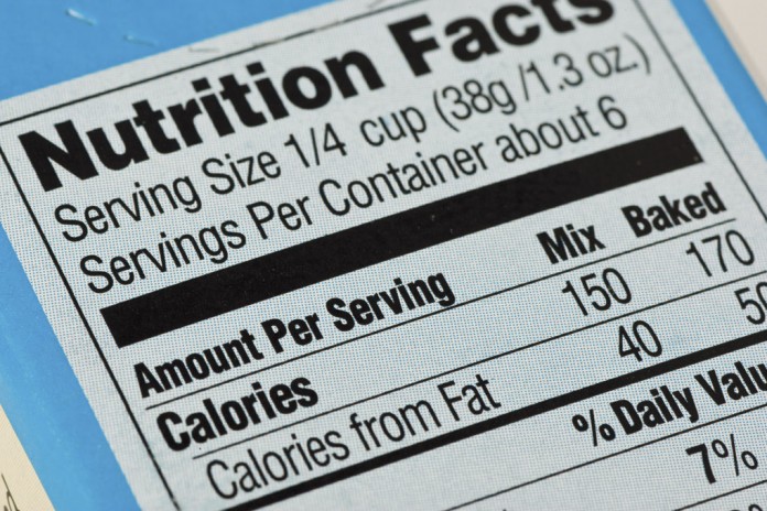 nutrition label