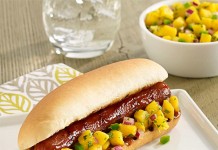 Grilled Franks with Mango Salsa