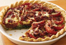 Balsamic Roasted Tomato-Spinach-Bacon Pie