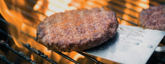 burger on the grill