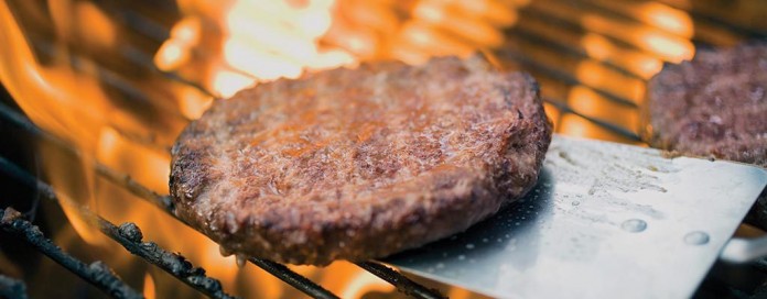 burger on the grill