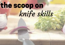 Here’s the scoop on knife skills vegetables on cutting board