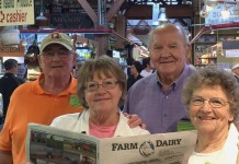Vacation with Us: Brainerd and Yoder John and Midge Brainerd (left), of Navarre, Ohio, and Harold and Eleanore Yoder, of Louisville, Ohio, check out the fresh produce, meat and seafood at the Granville Produce Market in Vancouver, British Columbia, Canada. The couples were returning from a cruise of the Hawaiian islands where they toured the historical sites and the coffee, pineapple and macadamia nut plantations. Farm and Dairy traveled along!