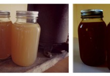 Homemade stock for body and soul chicken and beef stock in jars