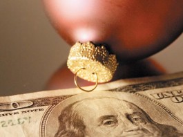Christmas bulbs and $100 bill