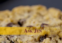 Cooking with oatmeal: Oatmeal cookies and no-bakes Ask Jen text with cookie