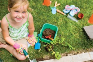 girl in garden