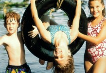 Childhood summers were best spent using our imaginations kids swim