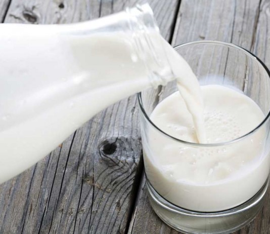 milk poured into glass