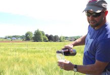 Farmers go farm to bottle with malted barley Bill Bakan with his barley and beer