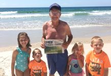 On the beach at Topsail Island with Stephen Cozart