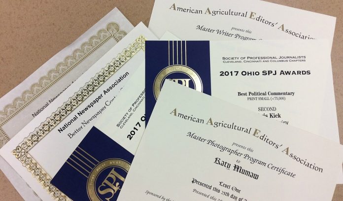 Farm and Dairy writing awards 2017