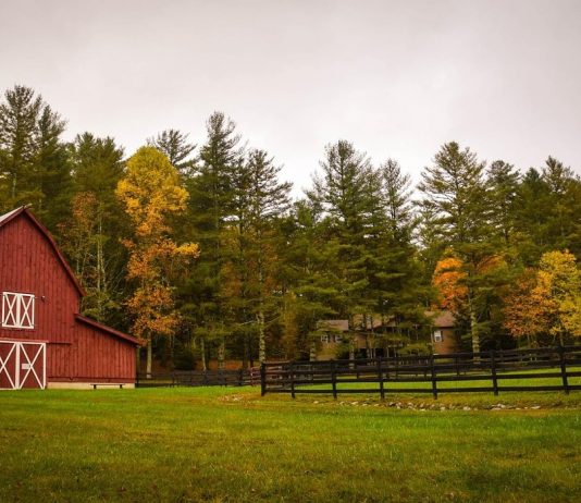 Barn and farmland