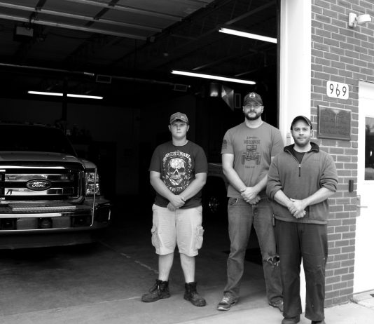 Opioid crisis stretches Pa. fire department thin Three volunteer North Beaver Firefighters and Rescue workers stand in front of their station.