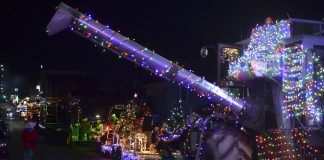 Linesville lighted tractor parade