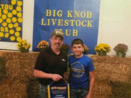Josh Yeck and his 266-pound grand champion hog
