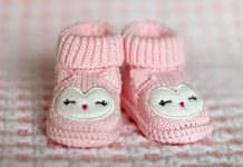 pink baby booties