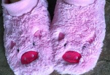 Dressing for carpool success Pig slippers