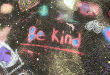 Behave. People see you kindness sidewalk chalk