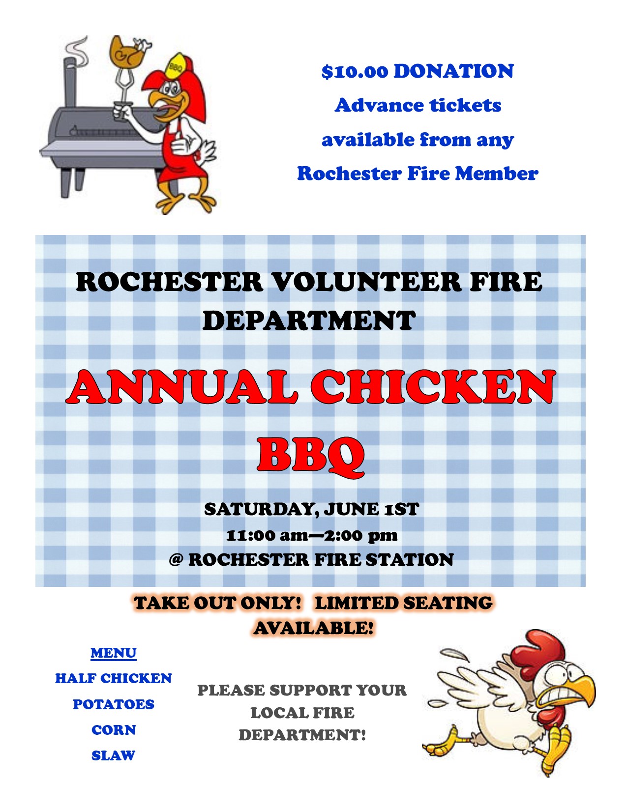 Rochester volunteer fire department chicken BBQ Events Farm and Dairy