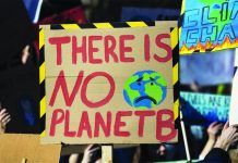 Earth Day concerns Protestors holding climate change banners at a protest