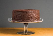 Chocolate Depression Cake Chocolate Depression Cake on a platter