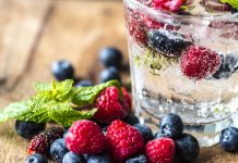 Food safety and homemade fruit- or vegetable-infused water water infused with berries