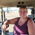 Back to her roots: female farmer takes the lead woman in tractor