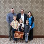 The late Ostgaard honored as Hereford Woman of the Year Pictured accepting the 2019 Hereford Woman of the Year award on Sandy’s behalf (from left) are Tom Ostgaard, Tucker Ostgaard, John Ostgaard, Riley Evoniuk, Kurtis Evoniuk and Erika Evoniuk.