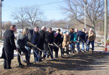Lake Co. Fair breaks ground on new youth and community center friends and supporters of the fair line up with shovels for the groundbreaking.