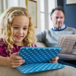 Free online field trips, activities and resources for children girl sitting with tablet