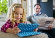 Free online field trips, activities and resources for children girl sitting with tablet