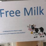 Columbiana County business donates milk to needy donation sign