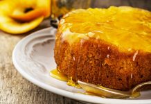 Orange Upside-Down Cake Orange Upside Down Cake with vanilla and honey.