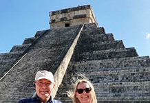 At the base of Chichen Itza with the Frews