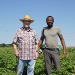 Ohio grown: Columbus man grows local jute for international grocery store Two men stand in a field.