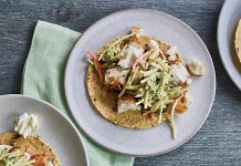 Fish Tacos with Broccoli Slaw