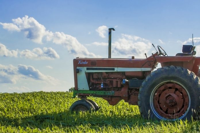 tractor in field