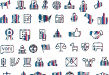 Democracy in darkness election clip art