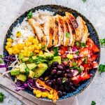 US releases new dietary guidelines A bowl of food with rice, vegetables and protein.