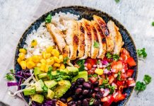 US releases new dietary guidelines A bowl of food with rice, vegetables and protein.