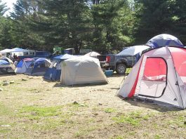 tents in a pasture