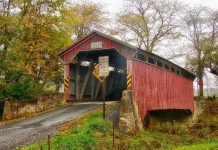 Welcome to the ‘great state of Pennsylvania!’ wooden bridge