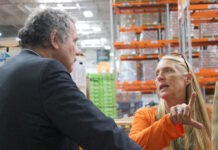 Ohio organizations talk food access, 2023 Farm Bill a man and a woman talk at a foodbank