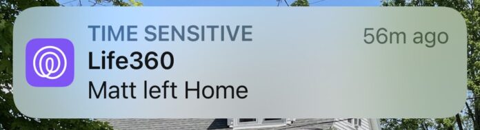 Matt left home phone notification