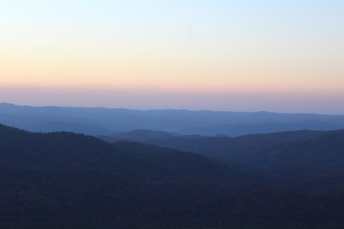 mountains at sunset