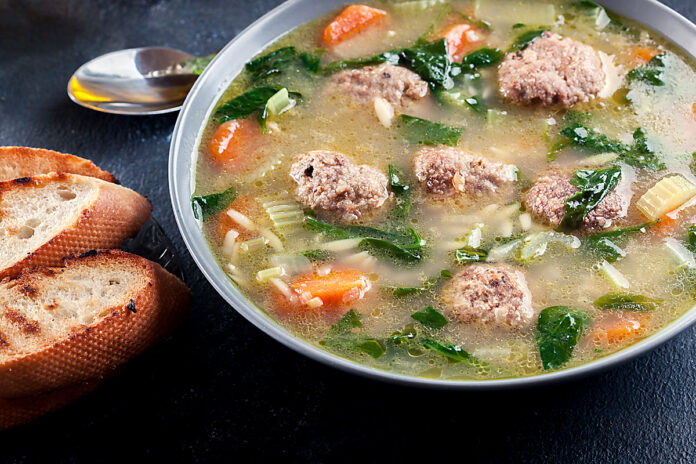 A bowl of wedding soup