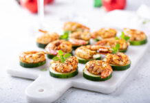 Cajun Shrimp on Cucumbers